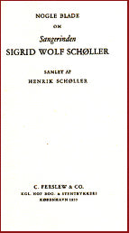 Nogle blade um Sangerinden Sigrid Wold Schøller # 11245
