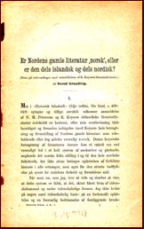 Er Nordens gamle literatur norsk, eller er den dels islandsk og dels nordisk? # 12893
