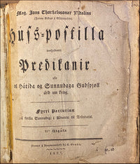 Húss~Postilla innihaldandi Predíkanir yfir öll hátíða og Sunnudaga Guðspjöll # 89089
