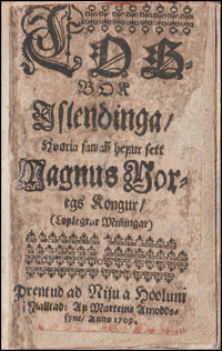 Løgbok Islendinga. Hvøria samann hefur sett Magnus Noregs Kongur # 89002