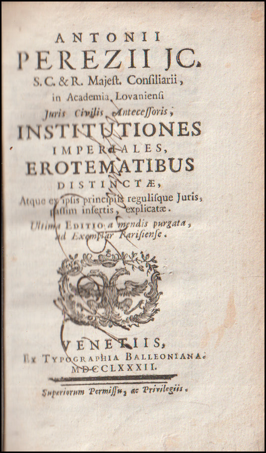 Perezius in Institutiones Juris Civilis # 89007