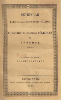 Skýringar Páls lögmanns Jónssonar Vídalíns yfir Fornyrði Lögbókar # 89061