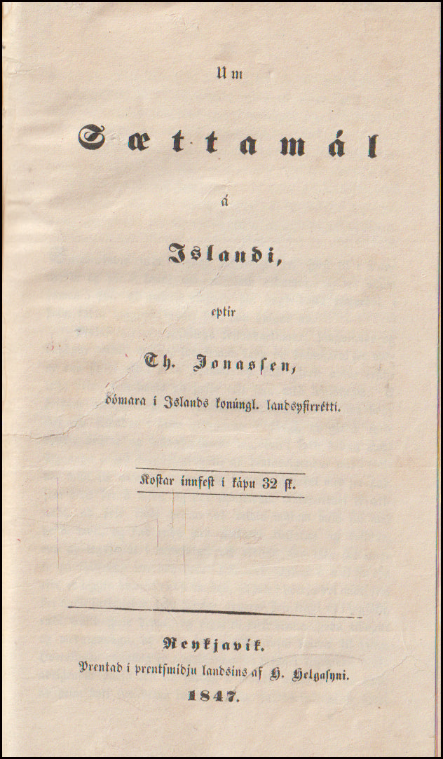 Um sættamál á Íslandi # 89044
