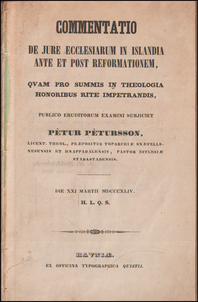 Commentatio De Jure Ecclesiarum in Islandia # 89042
