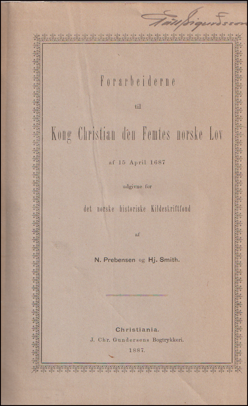 Forarbeiderne til Kong Christian den Femtes norske Lov # 59060
