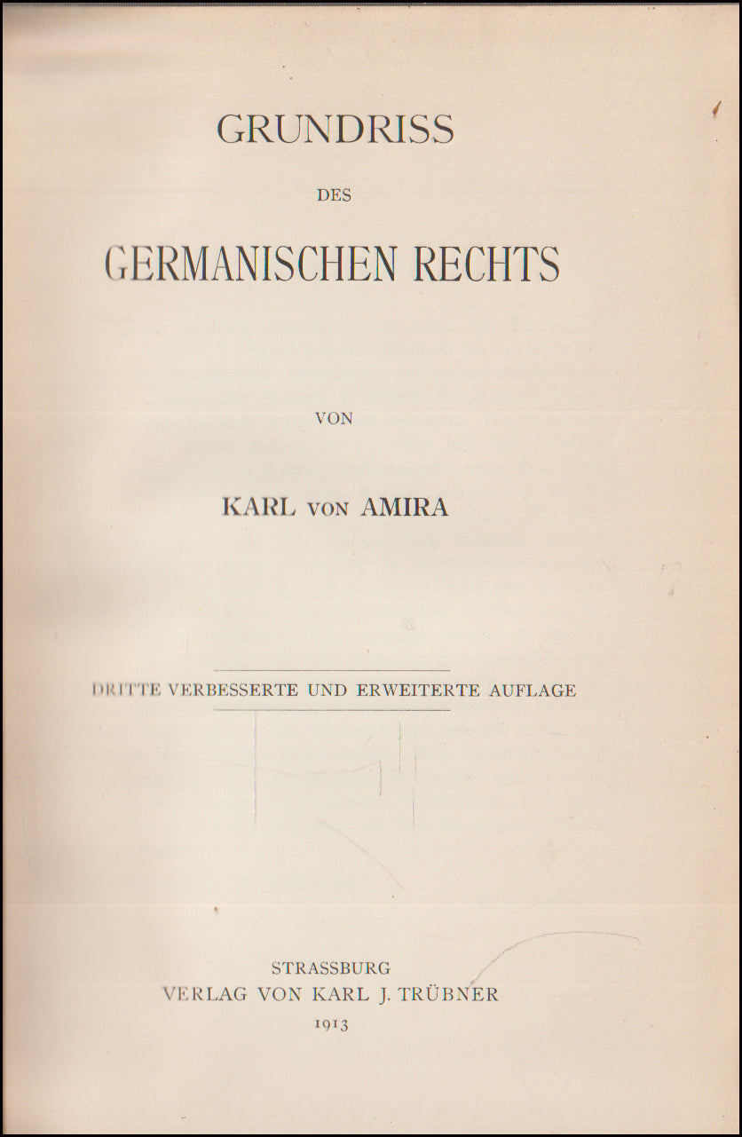 Grundriss des Germanischen Rechts # 89047