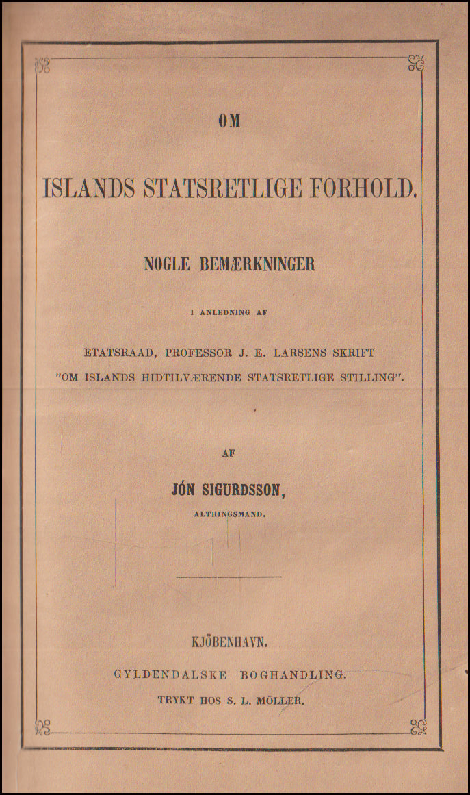 Om Islands statsretlige Forhold # 89006
