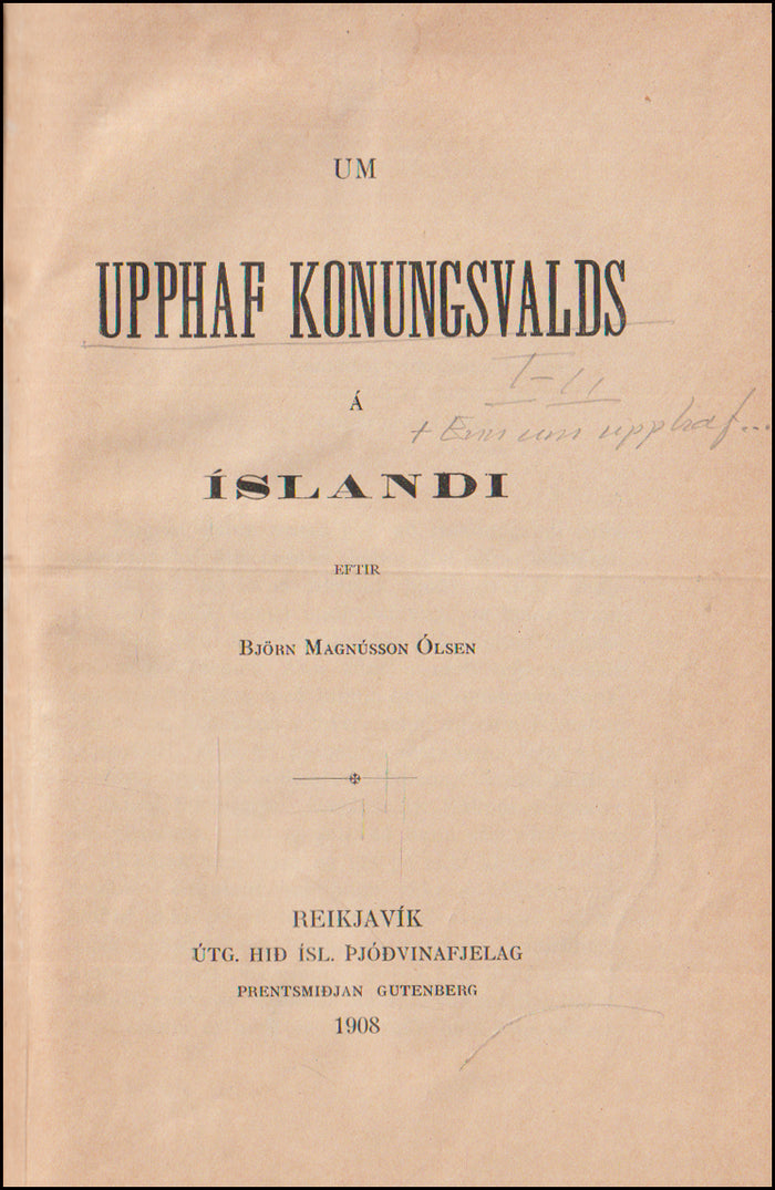 Um upphaf konungsvalds á Íslandi # 89024