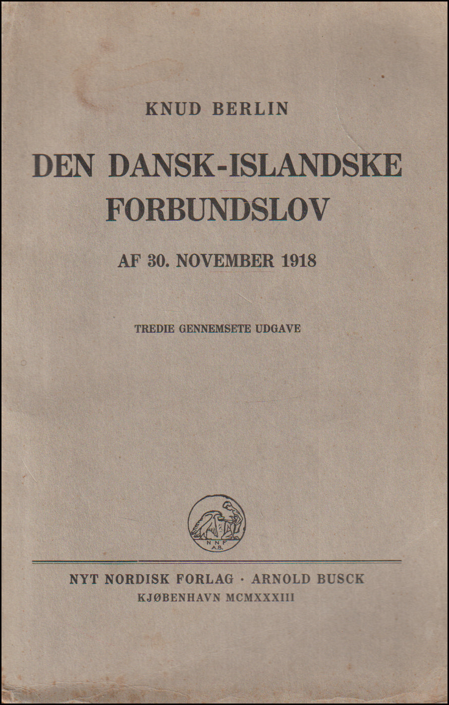 Den Dansk-Islandske Forbundslov af 30. November 1918 # 89015