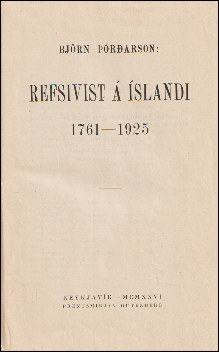 Refsivist á Íslandi 1761-1925 # 89019