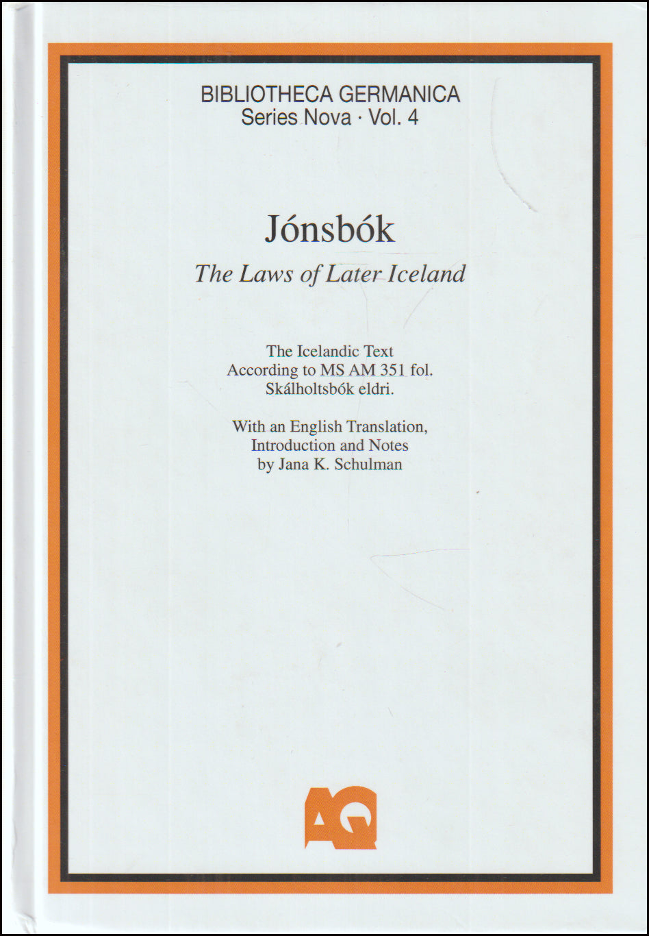 Jónsbók. The Laws of Later Iceland # 89014