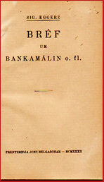 Bréf um bankamálin o.fl # 29988