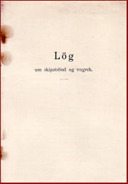 Lög um skipströnd og vogrek # 12077