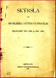 Skýrsla um Hið Íslenzka Náttúrufræðafélag. # 12140
