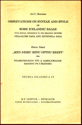 Observations on syntax and style of some Icelandic Sagas # 12885