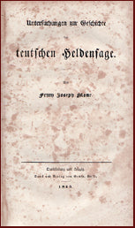 Untersuchungen zur Geschichte der teutschen Heldensage # 9973